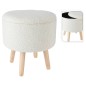 Home&Styling Taburete con almacenaje blanco marfil Ø35x40 cm
