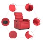 vidaXL Sillón reclinable elevable cuero artificial rojo vidaXL Sillón reclinable elevable cuero artificial rojo