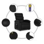 vidaXL Sillón reclinable de masaje de pie cuero artificial negro vidaXL Sillón reclinable de masaje de pie cuero artificial negro