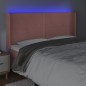 vidaXL Cabecero con LED de terciopelo rosa 163x16x118/128 cm vidaXL Cabecero con LED de terciopelo rosa 163x16x118/128 cm