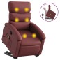 vidaXL Sillón reclinable de masaje de pie cuero artificial rojo tinto vidaXL Sillón reclinable de masaje de pie cuero artificial rojo tinto