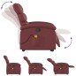 vidaXL Sillón reclinable de masaje de pie cuero artificial rojo tinto vidaXL Sillón reclinable de masaje de pie cuero artificial rojo tinto