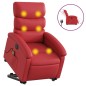 vidaXL Sillón de majaje elevable eléctrico cuero artificial rojo