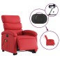 vidaXL Sillón de majaje elevable eléctrico cuero artificial rojo