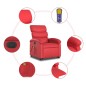 vidaXL Sillón de majaje elevable eléctrico cuero artificial rojo