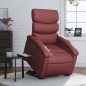 vidaXL Sillón elevable eléctrico cuero artificial rojo tinto vidaXL Sillón elevable eléctrico cuero artificial rojo tinto
