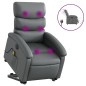 vidaXL Sillón de masaje elevable eléctrico cuero sintético gris vidaXL Sillón de masaje elevable eléctrico cuero sintético gris