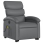 vidaXL Sillón de masaje elevable eléctrico cuero sintético gris vidaXL Sillón de masaje elevable eléctrico cuero sintético gris