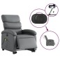 vidaXL Sillón de masaje elevable eléctrico cuero sintético gris vidaXL Sillón de masaje elevable eléctrico cuero sintético gris