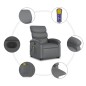 vidaXL Sillón de masaje elevable eléctrico cuero sintético gris vidaXL Sillón de masaje elevable eléctrico cuero sintético gris