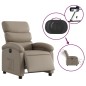 vidaXL Sillón reclinable eléctrico de cuero sintético color capuchino vidaXL Sillón reclinable eléctrico de cuero sintético color capuchino