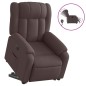 vidaXL Sillón eléctrico reclinable elevable de tela marrón oscuro vidaXL Sillón eléctrico reclinable elevable de tela marrón oscuro