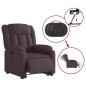 vidaXL Sillón eléctrico reclinable elevable de tela marrón oscuro vidaXL Sillón eléctrico reclinable elevable de tela marrón oscuro