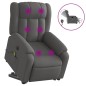 vidaXL Sillón de masaje eléctrico reclinable elevable tela gris oscuro