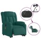 vidaXL Sillón masaje eléctrico reclinable elevable tela verde oscuro vidaXL Sillón masaje eléctrico reclinable elevable tela verde oscuro