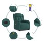 vidaXL Sillón masaje eléctrico reclinable elevable tela verde oscuro vidaXL Sillón masaje eléctrico reclinable elevable tela verde oscuro