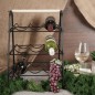 Home&Styling Botellero para 9 botellas metal negro y natural Home&Styling Botellero para 9 botellas metal negro y natural