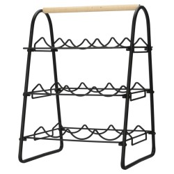 Home&Styling Botellero para 9 botellas metal negro y natural