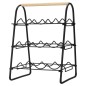 Home&Styling Botellero para 9 botellas metal negro y natural Home&Styling Botellero para 9 botellas metal negro y natural