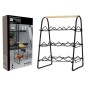 Home&Styling Botellero para 9 botellas metal negro y natural Home&Styling Botellero para 9 botellas metal negro y natural