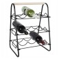Home&Styling Botellero para 9 botellas metal negro y natural Home&Styling Botellero para 9 botellas metal negro y natural