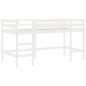 vidaXL Cama alta niños con cortinas madera pino blanco negro 80x200 cm