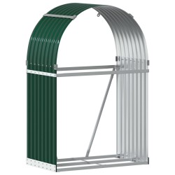 vidaXL Leñero de acero galvanizado verde 80x45x120 cm