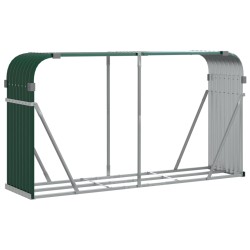 vidaXL Leñero de acero galvanizado verde 234x45x100 cm