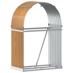 vidaXL Leñero de acero galvanizado marrón claro 80x45x120 cm