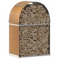 vidaXL Leñero de acero galvanizado marrón claro 80x45x120 cm vidaXL Leñero de acero galvanizado marrón claro 80x45x120 cm