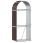 vidaXL Leñero de acero galvanizado marrón 80x45x190 cm