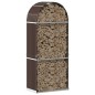vidaXL Leñero de acero galvanizado marrón 80x45x190 cm