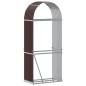 vidaXL Leñero de acero galvanizado marrón 80x45x190 cm