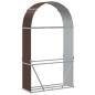 vidaXL Leñero de acero galvanizado marrón 120x45x210 cm