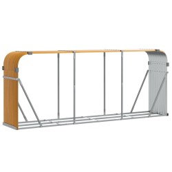 vidaXL Leñero de acero galvanizado marrón claro 234x45x100 cm