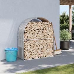 vidaXL Leñero de acero galvanizado gris claro 120x45x140 cm