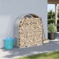 vidaXL Leñero de acero galvanizado gris claro 120x45x140 cm