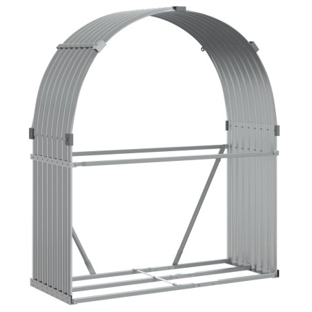 vidaXL Leñero de acero galvanizado gris claro 120x45x140 cm
