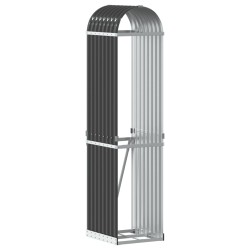 vidaXL Leñero de acero galvanizado gris antracita 40x45x170 cm