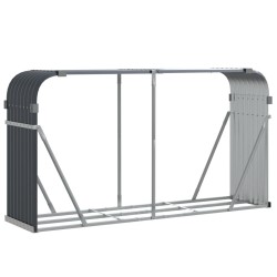 vidaXL Leñero de acero galvanizado gris antracita 180x45x100 cm