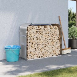 vidaXL Leñero de acero galvanizado gris claro 120x45x100 cm
