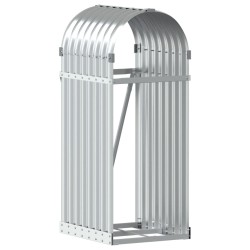 vidaXL Leñero de acero galvanizado plateado 40x45x100 cm