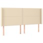 vidaXL Cabecero con LED de tela color crema 163x16x118/128 cm
