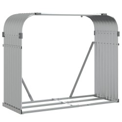 vidaXL Leñero de acero galvanizado plateado 120x45x100 cm