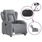 vidaXL Sillón reclinable eléctrico tela gris claro vidaXL Sillón reclinable eléctrico tela gris claro
