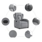 vidaXL Sillón reclinable eléctrico tela gris claro vidaXL Sillón reclinable eléctrico tela gris claro