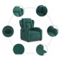 vidaXL Sillón reclinable eléctrico tela verde oscuro vidaXL Sillón reclinable eléctrico tela verde oscuro