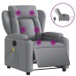 vidaXL Sillón reclinable de masaje eléctrico tela gris claro vidaXL Sillón reclinable de masaje eléctrico tela gris claro