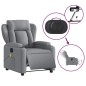 vidaXL Sillón reclinable de masaje eléctrico tela gris claro vidaXL Sillón reclinable de masaje eléctrico tela gris claro
