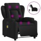 vidaXL Sillón reclinable de masaje eléctrico tela negro